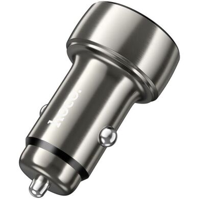 Автомобильное зарядное устройство Hoco Z50 Leader PD30W+QC3.0 - Metal Gray