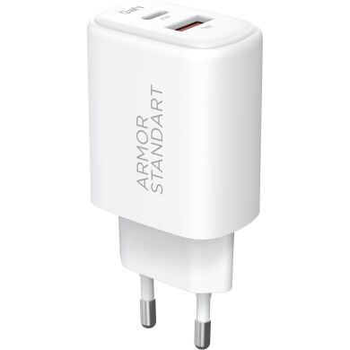 Сетевое зарядное устройство ArmorStandart Poweraze (45W) GaN Type-C + USB - White