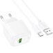 Сетевое зарядное устройство Hoco CS52A QC3.0 18W (1USB) + кабель USB to Type-C - White. Фото 2 из 7