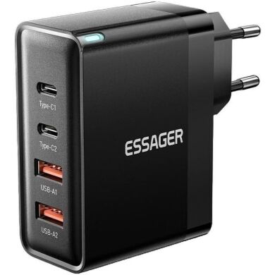 Сетевое зарядное устройство ESSAGER Grace 100W (2Type-C + 2USB) ECT2CA-QYB01-Z - Black
