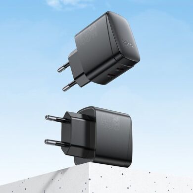 Сетевое зарядное устройство Hoco CS62A PD45W (2Type-C) - Black