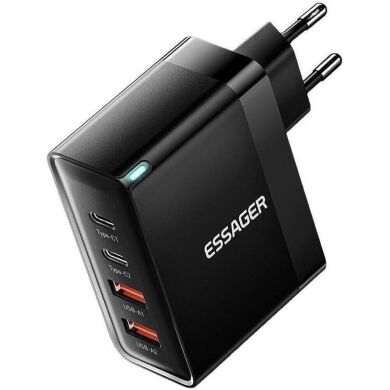 Сетевое зарядное устройство ESSAGER Grace 100W (2Type-C + 2USB) ECT2CA-QYB01-Z - Black