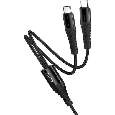 Кабель Hoco X123 2 in 1 Type-C to 2Type-C (3A, 1m) - Black