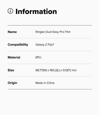 Комплект захисних плівок Ringke Dual Easy Pro для Samsung Galaxy Flip 7 (8800293855880)