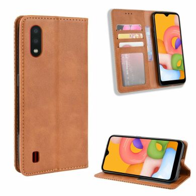 Чохол Deexe Retro Style для Samsung Galaxy A01 (A015) - Brown