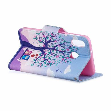 Чехол-книжка Deexe Color Wallet для Samsung Galaxy M20 (M205) - Tree and Owls