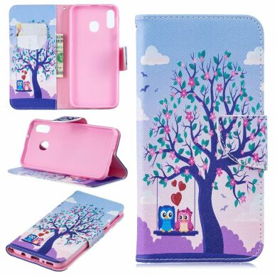 Чехол-книжка Deexe Color Wallet для Samsung Galaxy M20 (M205) - Tree and Owls