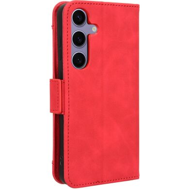Чехол-книжка с кармашками Deexe Wallet Stand для Samsung Galaxy S26 FE - Red