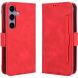 Чехол-книжка с кармашками Deexe Wallet Stand для Samsung Galaxy S26 FE - Red. Фото 1 из 15
