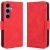 Чехол-книжка с кармашками Deexe Wallet Stand для Samsung Galaxy S26 FE - Red