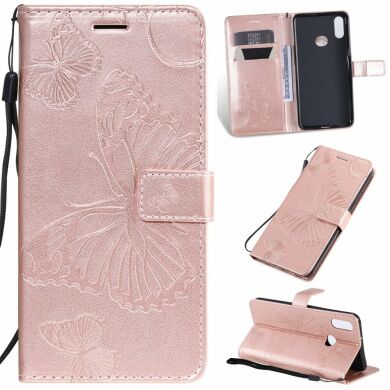 Чехол UniCase Butterfly Pattern для Samsung Galaxy A10s (A107) - Rose Gold