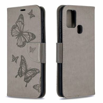 Чохол UniCase Butterfly Pattern для Samsung Galaxy A21s (A217) - Grey