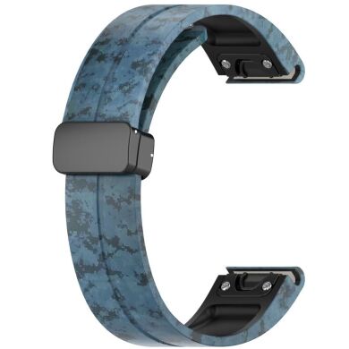 Ремешок Deexe Camo Silicone для часов с шириной крепления 22мм - Dark Blue
