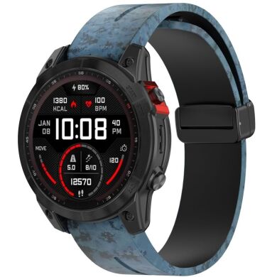 Ремешок Deexe Camo Silicone для часов с шириной крепления 22мм - Dark Blue