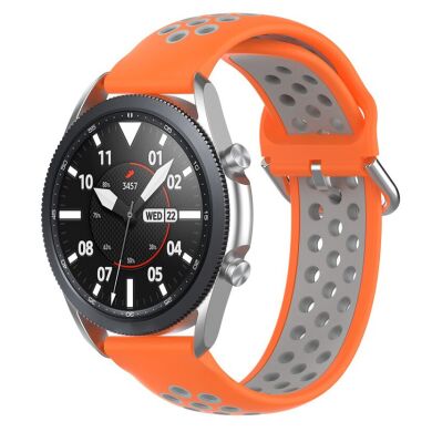 Ремешок Deexe Dual Color для Samsung Galaxy Watch 3 (41mm) - Orange / Grey