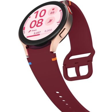 Ремінець Deexe Elino Strap для Samsung Galaxy Watch 4 / 5 / 6 / 7 / FE (40mm) - Wine Red