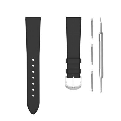 Ремешок Deexe Leather Band для часов с шириной крепления 20 мм - Black