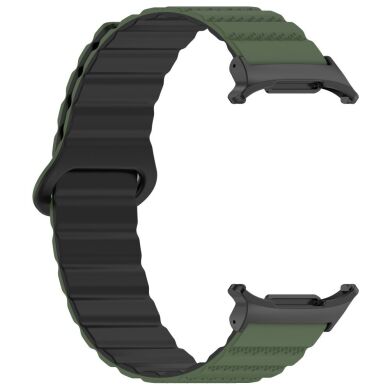 Ремешок Deexe Magnetic Strap для Samsung Galaxy Watch Ultra (47mm) - Army Green / Black