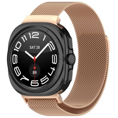 Ремешок Deexe Milanese Stainless Steel для Samsung Galaxy Watch Ultra (47mm) - Rose Gold