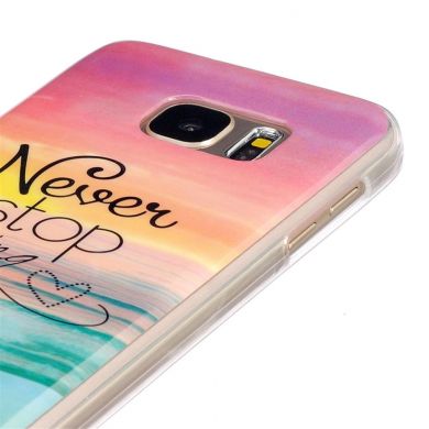 Силиконовая накладка Deexe Life Style для Samsung Galaxy S7 (G930) - Never Stop Dreaming