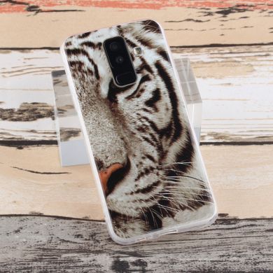 Силиконовый (TPU) чехол Deexe Life Style для Samsung Galaxy A6+ 2018 (A605) - Tiger with Green Eye