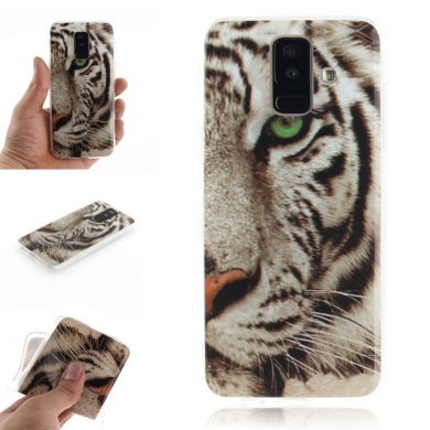Силиконовый (TPU) чехол Deexe Life Style для Samsung Galaxy A6+ 2018 (A605) - Tiger with Green Eye