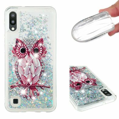 Силіконовий (TPU) чохол Deexe Liquid Glitter для Samsung Galaxy A10 (A105) - Owl