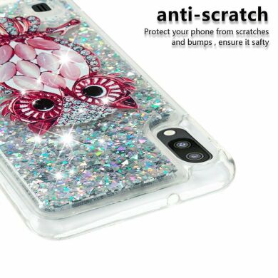 Силіконовий (TPU) чохол Deexe Liquid Glitter для Samsung Galaxy A10 (A105) - Owl