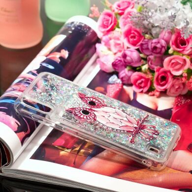 Силіконовий (TPU) чохол Deexe Liquid Glitter для Samsung Galaxy A10 (A105) - Owl