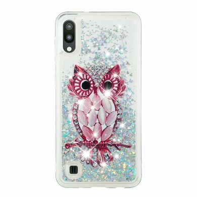 Силіконовий (TPU) чохол Deexe Liquid Glitter для Samsung Galaxy A10 (A105) - Owl