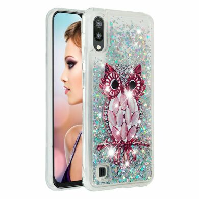Силіконовий (TPU) чохол Deexe Liquid Glitter для Samsung Galaxy A10 (A105) - Owl