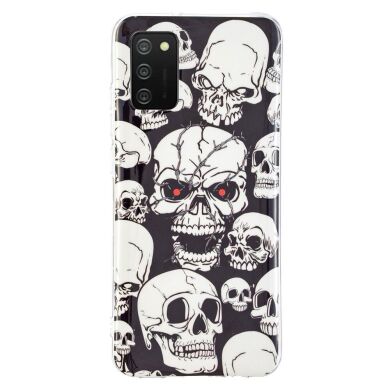 Силиконовый (TPU) чехол Deexe LumiCase для Samsung Galaxy A02s (A025) - Cool Skulls