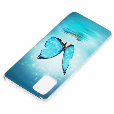 Силіконовий (TPU) чохол Deexe LumiCase для Samsung Galaxy A51 (А515) - Blue Butterfly