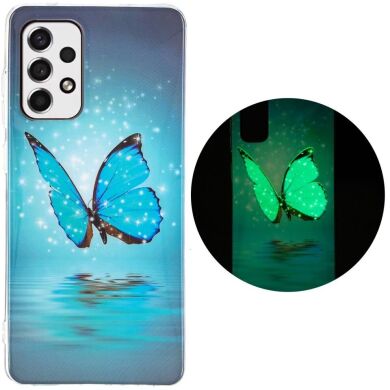 Силиконовый (TPU) чехол Deexe LumiCase для Samsung Galaxy A53 - Blue Butterfly