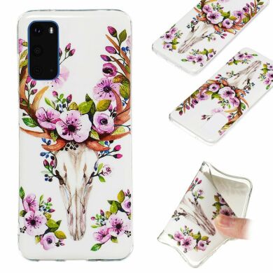 Силиконовый (TPU) чехол Deexe LumiCase для Samsung Galaxy S20 (G980) - Flowered Elk