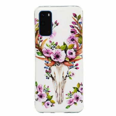 Силиконовый (TPU) чехол Deexe LumiCase для Samsung Galaxy S20 (G980) - Flowered Elk