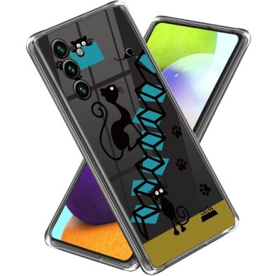 Силиконовый (TPU) чехол Deexe Pretty Glossy для Samsung Galaxy A34 (A346) - Cat and Mouse