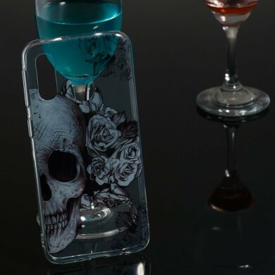 Силиконовый (TPU) чехол Deexe Pretty Glossy для Samsung Galaxy A40 (А405) - Cool Skull