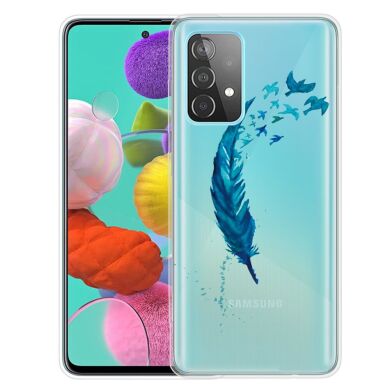 Силиконовый (TPU) чехол Deexe Pretty Glossy для Samsung Galaxy A72 (А725) - Feather