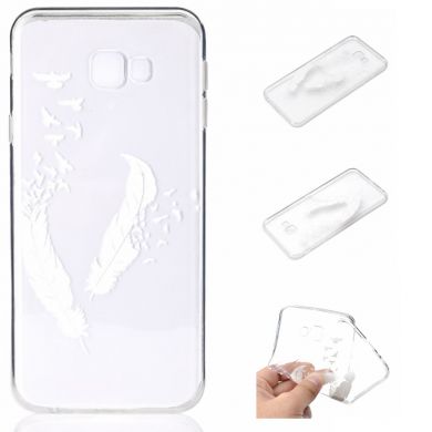 Силіконовий (TPU) чохол Deexe Pretty Glossy для Samsung Galaxy J4+ (J415) - White Feather and Bird