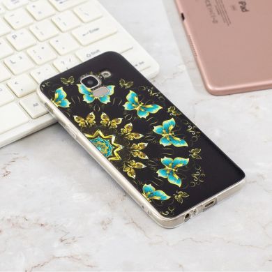 Силиконовый (TPU) чехол Deexe Pretty Glossy для Samsung Galaxy J6 2018 (J600) - Colorized Butterfly