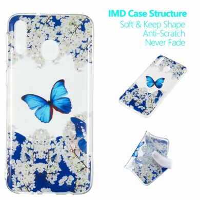 Силіконовий (TPU) чохол Deexe Pretty Glossy для Samsung Galaxy M20 (M205) - Butterfly and White Flowers