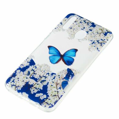 Силіконовий (TPU) чохол Deexe Pretty Glossy для Samsung Galaxy M20 (M205) - Butterfly and White Flowers