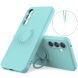 Силіконовий (TPU) чохол з кільцем Deexe Color Shell для Samsung Galaxy S26 FE - Sky Blue