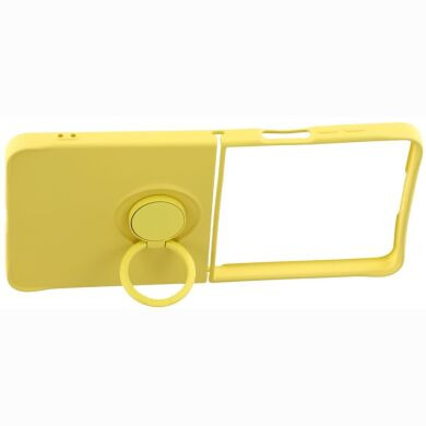 Силиконовый (TPU) чехол с кольцом Deexe Color Shell (FF) для Samsung Galaxy Flip 8 - Yellow