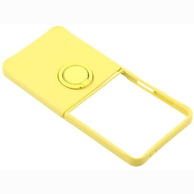Силиконовый (TPU) чехол с кольцом Deexe Color Shell (FF) для Samsung Galaxy Flip 8 - Yellow