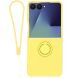 Силиконовый (TPU) чехол с кольцом Deexe Color Shell (FF) для Samsung Galaxy Flip 8 - Yellow. Фото 1 из 5