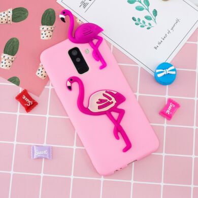 Силіконовий (TPU) чохол UniCase 3D Cartoon Pattern для Samsung Galaxy A6+ 2018 (A605) - Flamingo