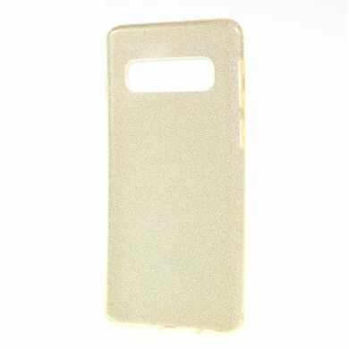 Силиконовый (TPU) чехол UniCase Glitter Cover для Samsung Galaxy S10 (G973) - Gold