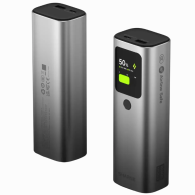 Внешний аккумулятор Sharge Retractable 165 165W (20000mAh) + кабель Type-C - Black